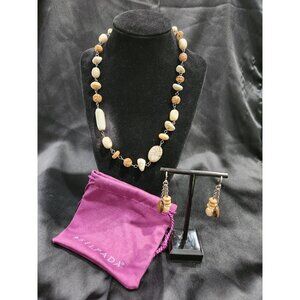 EUC Silpada African Howlite Opal & Bronzite Necklace & Earring Set (Retired Piec